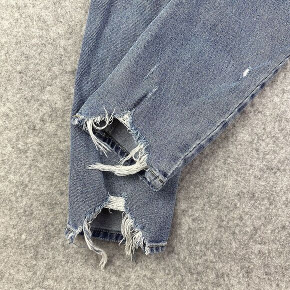 Abercrombie Fitch Mom Jeans Womens 25/0 Blue Medium Wash Destroyed Relaxed Denim - Picture 10 of 16